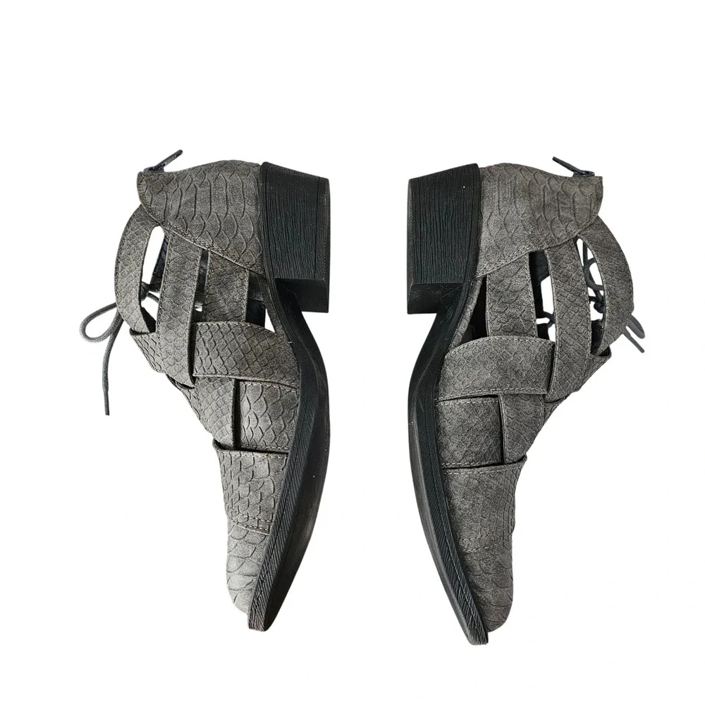 Coconuts by Matisse Lux Shootie Womens Shoes Size‎ 7.5 Gray Back Zip Side Ties